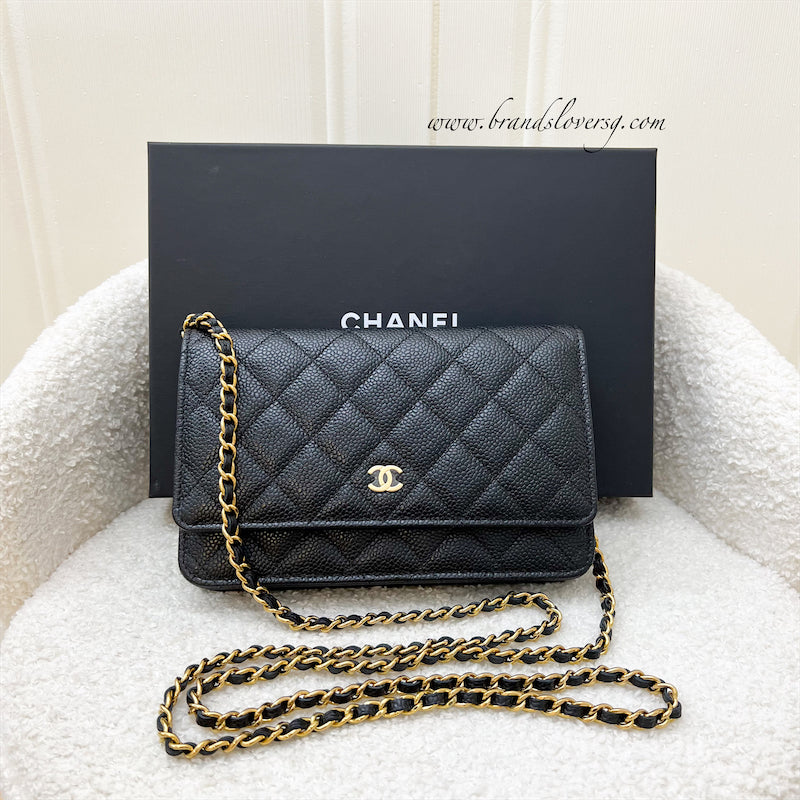 Chanel Classic Wallet on Chain WOC in Black Caviar and GHW