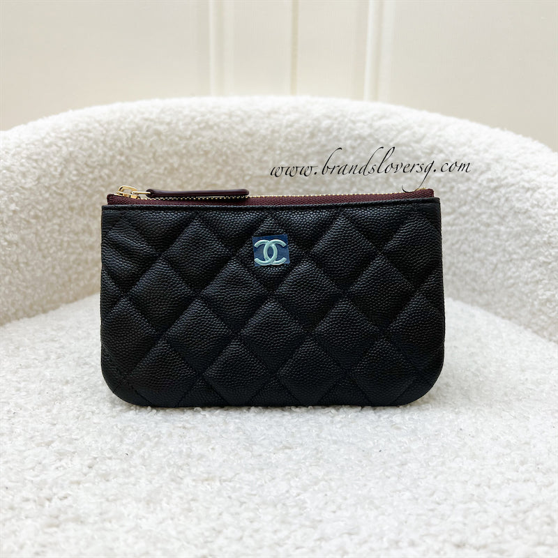 Chanel Mini O-Case / Pouch in Black Caviar and LGHW