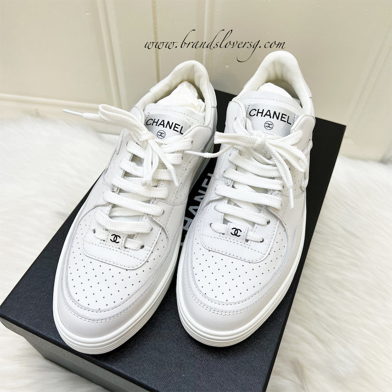 white high top chanel sneakers 38