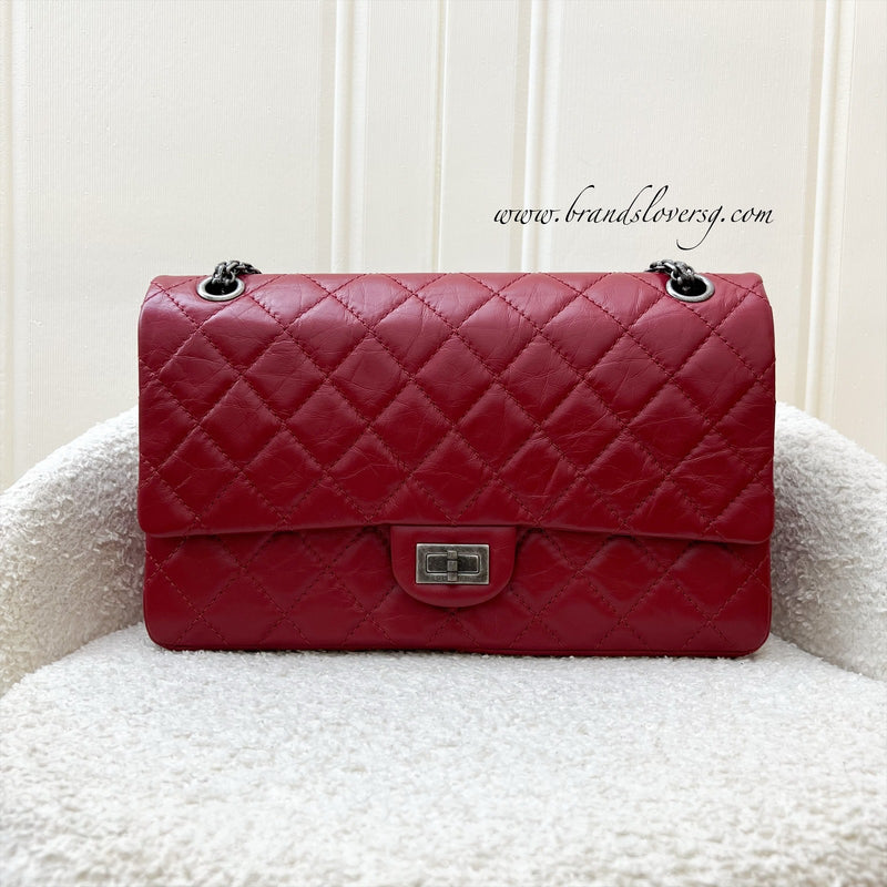 Chanel 2.55 Reissue 226 Flap in Red Distressed Calfskin AGHW (Model: A37587)