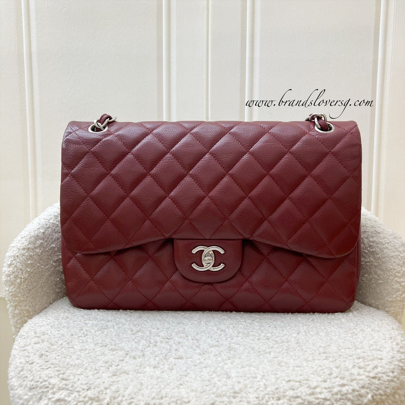 Chanel Jumbo Classic Flap DF in Dark Red Caviar and SHW