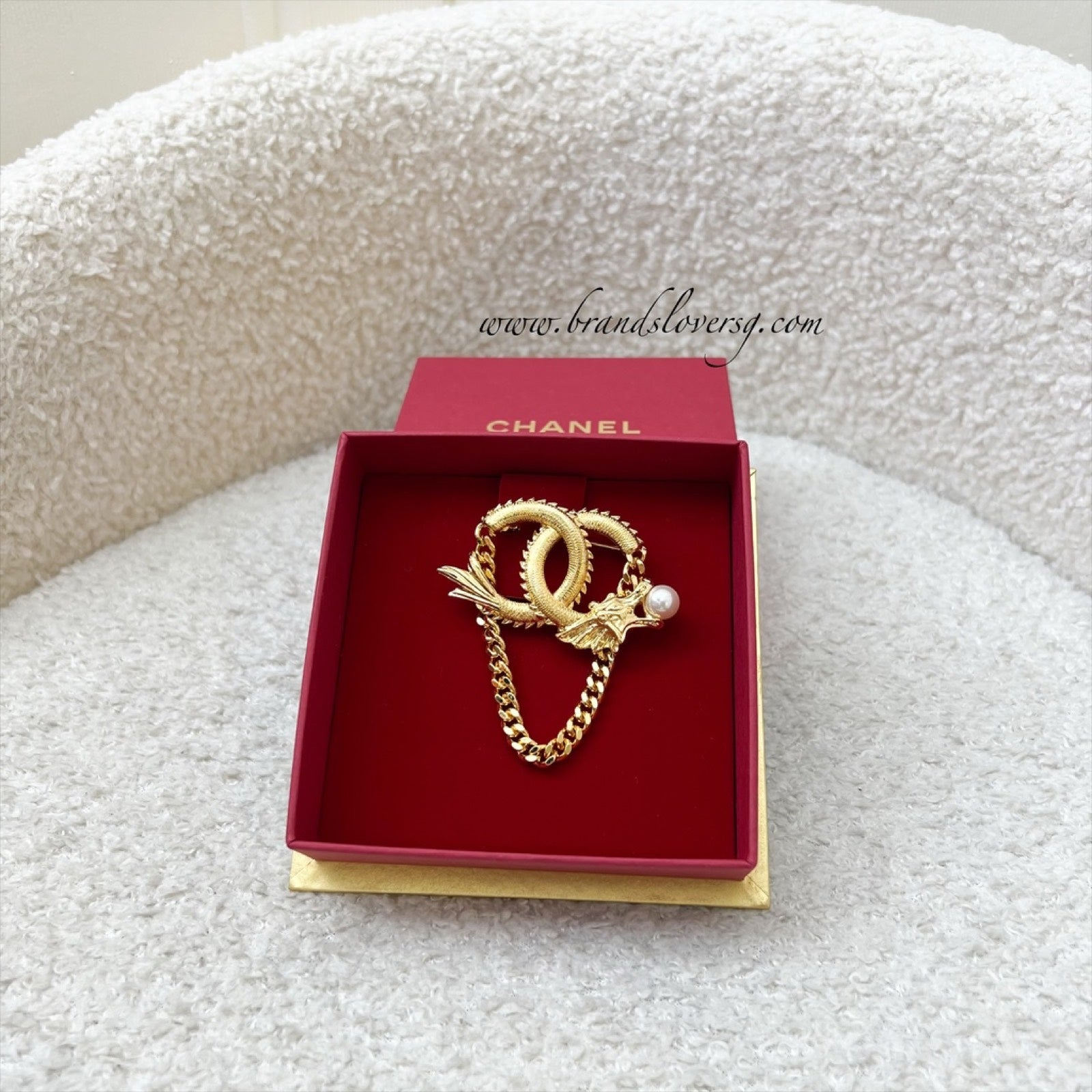 Chanel Chinese New Year CNY 2024 VIP Gift Dragon Brooch with Pearl in ...