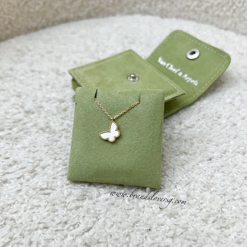 Van Cleef & Arpels VCA Sweet Alhambra Butterfly Pendant with Mother of Pearl MOP in 18K Yellow Gold