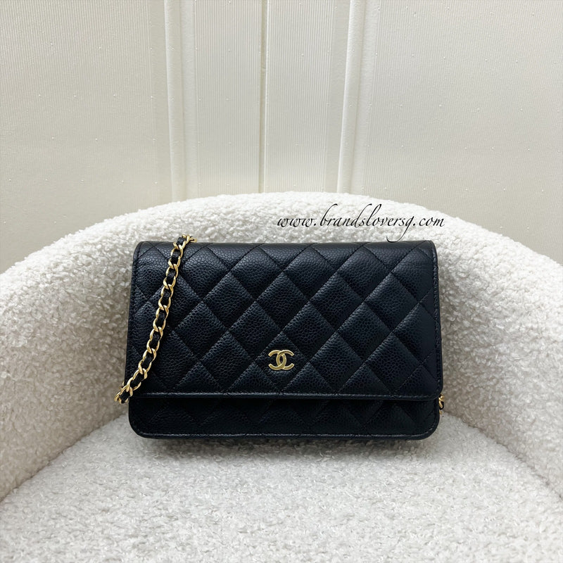 Chanel Classic Wallet on Chain WOC in Black Caviar and GHW (Model: AP0250)