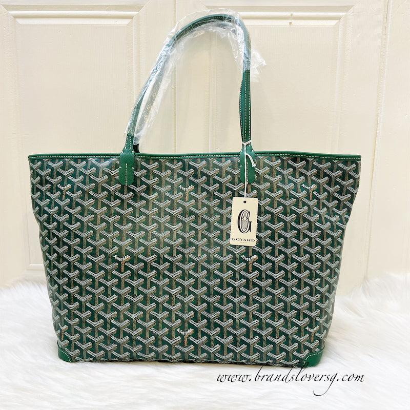 Goyard Artois MM in Green Signature Goyardine Canvas and Leather Trim