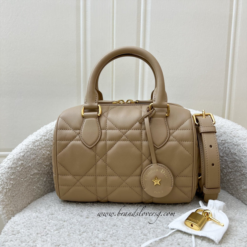 Dior Groove 20 Bowling Bag in Biscuit Macrocannage Calfskin and GHW