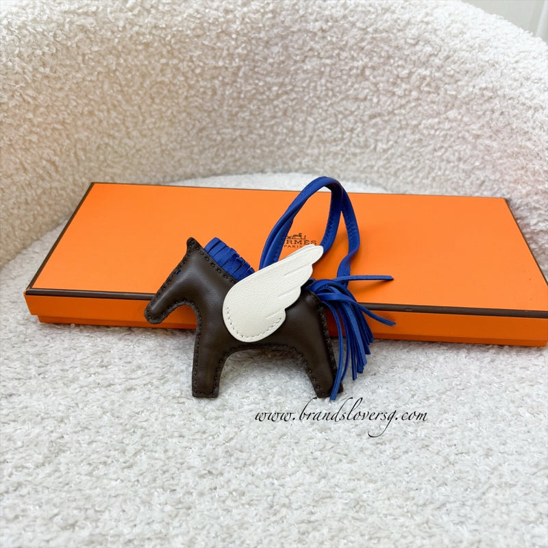 Hermes Rodeo Pegasus PM Charm in Chocolate / Blue