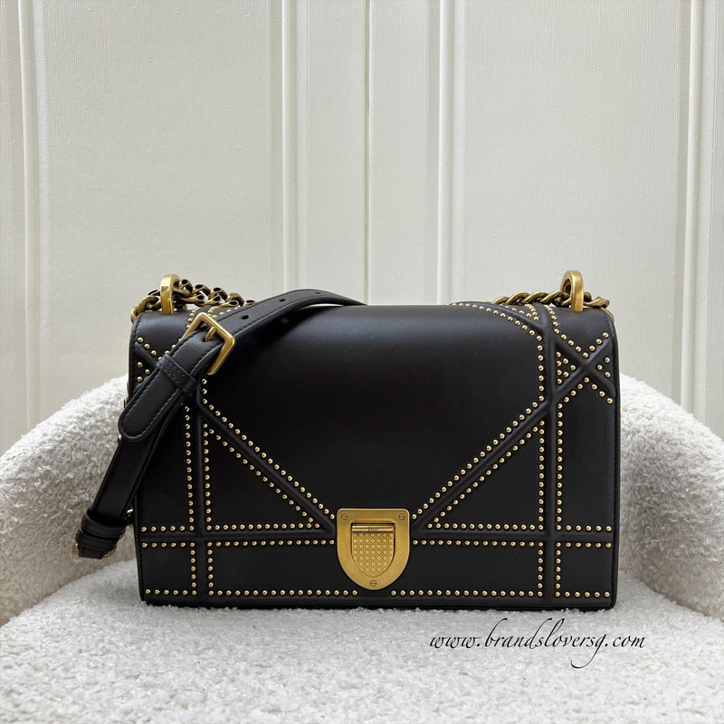 Dior Diorama Shoulder Bag in Dark Brown Leather and GHW