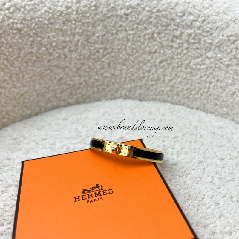 [Brand New - Oct 2025] Hermes Mini Clic Kelly Bracelet in Noir Black Enamel and GHW