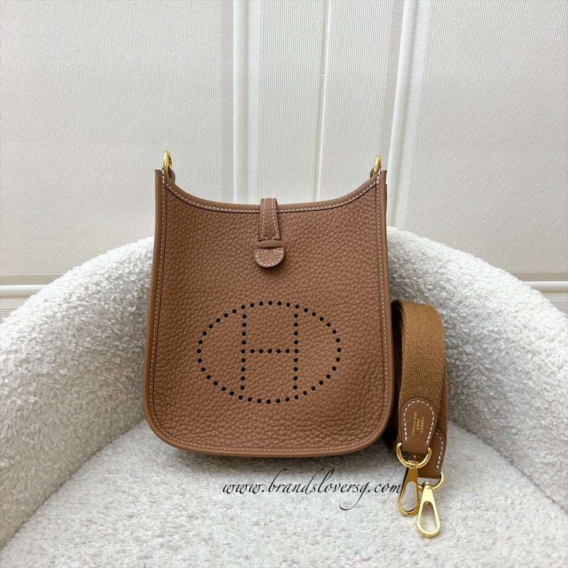 [BN Long Strap - Oct 2025] Hermes Mini Evelyne 16 TPM in Gold Clemence Leather and GHW [Long Strap]