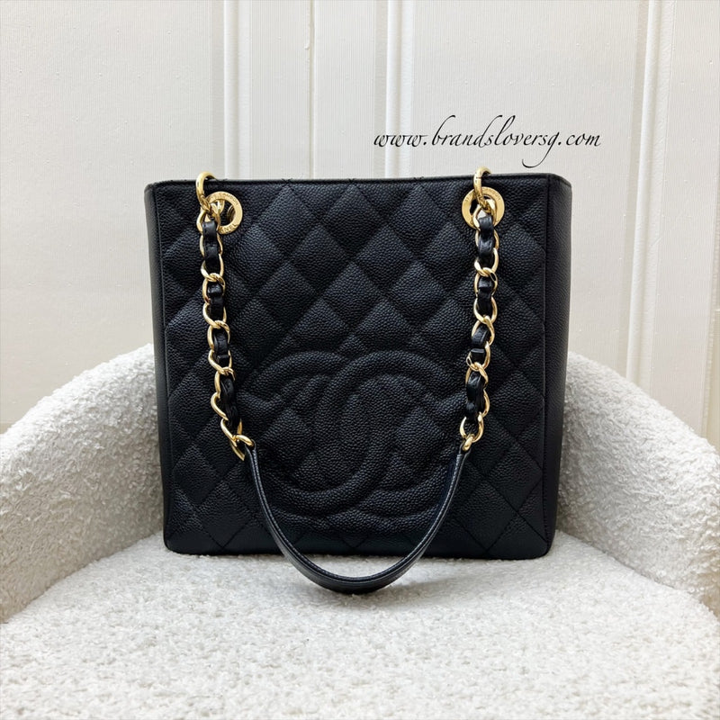 [Like New - With Receipt] Chanel Petite Shopping Tote PST in Black Caviar and GHW (Model: A50994)