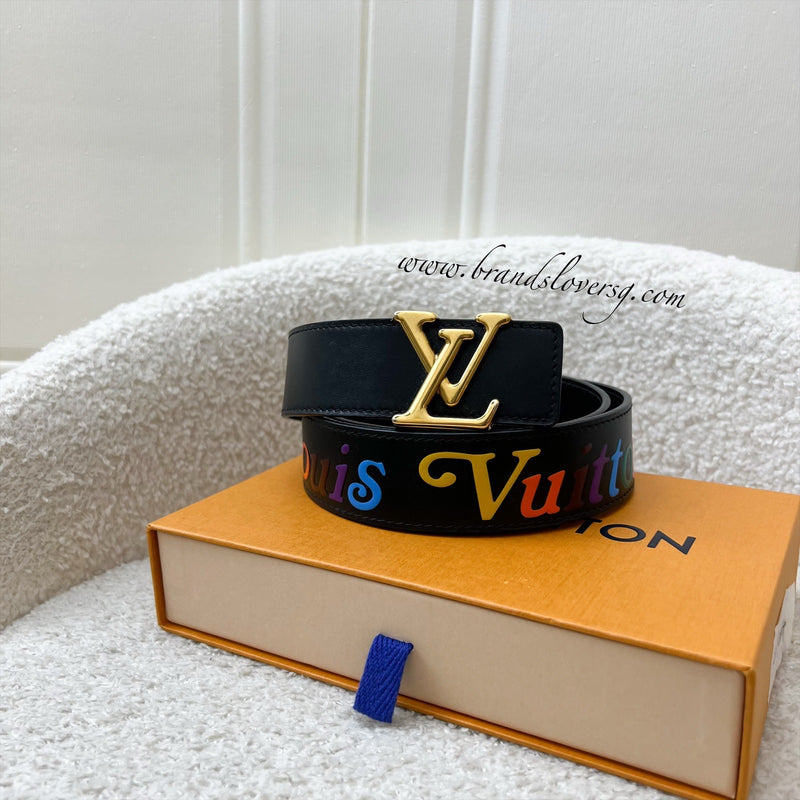 LV Limited Edtion Wave 35mm Belt in Black Calfskin