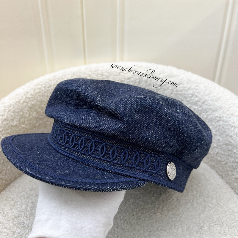 Hermes Deauville Denim Cap in Indigo Sz 57