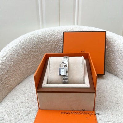 Hermes Mini Model Kelly Watch in Stainless Steel and White Dial