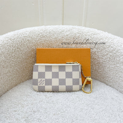 LV Key Cles Pouch in Damier Azur Canvas in GHW