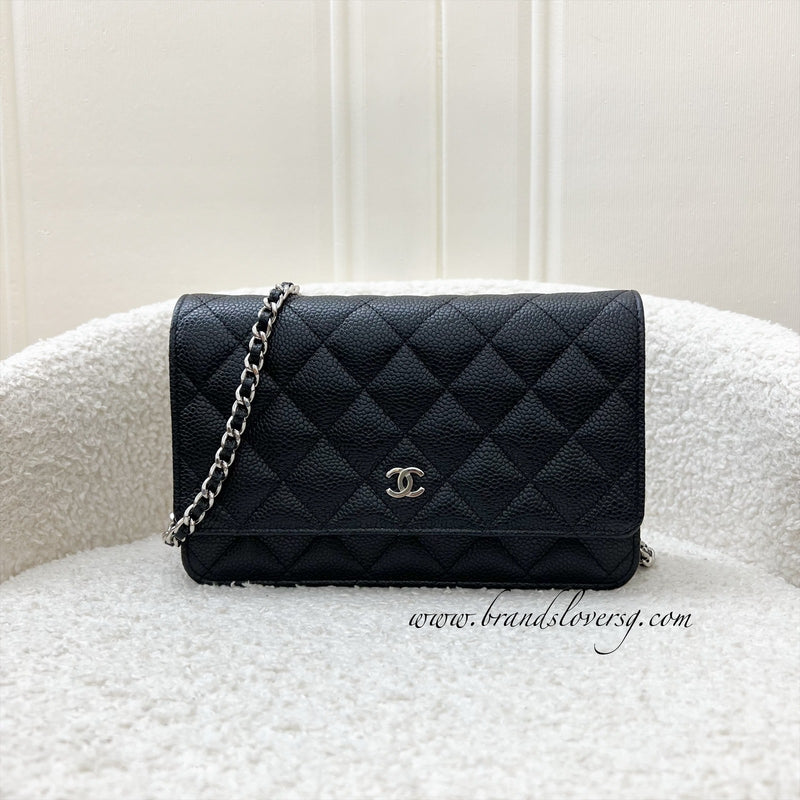 Chanel Classic Wallet on Chain WOC in Black Caviar and SHW (Model: AP0250)