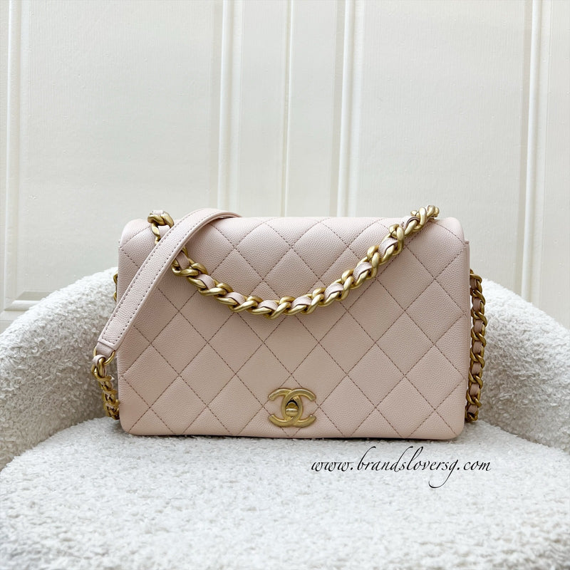 Chanel 20B Flap in Light Pink Caviar and AGHW (Model: AS1977)