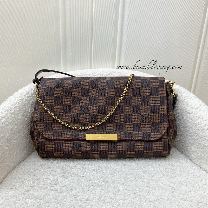 LV Favorite Pochette MM in Damier Ebene Canvas and GHW (Model: N41129)