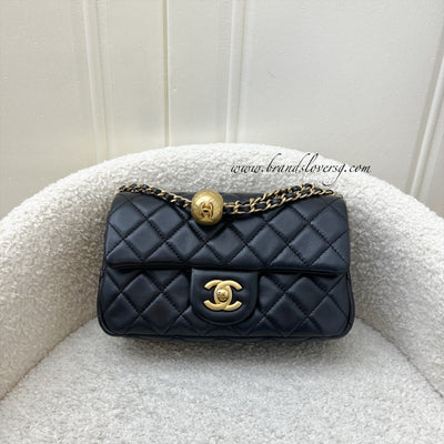 Chanel Pearl Crush Mini Rectangular Flap in Black Lambskin and AGHW