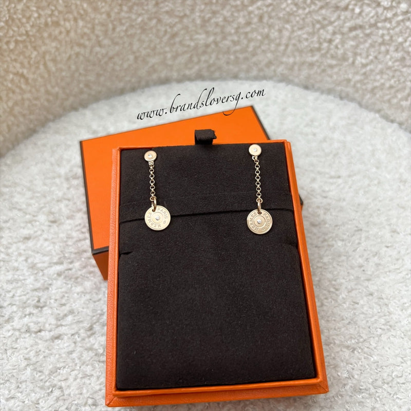 Hermès Ex-Libris Clou de Selle Earrings in 18K Rose Gold HW