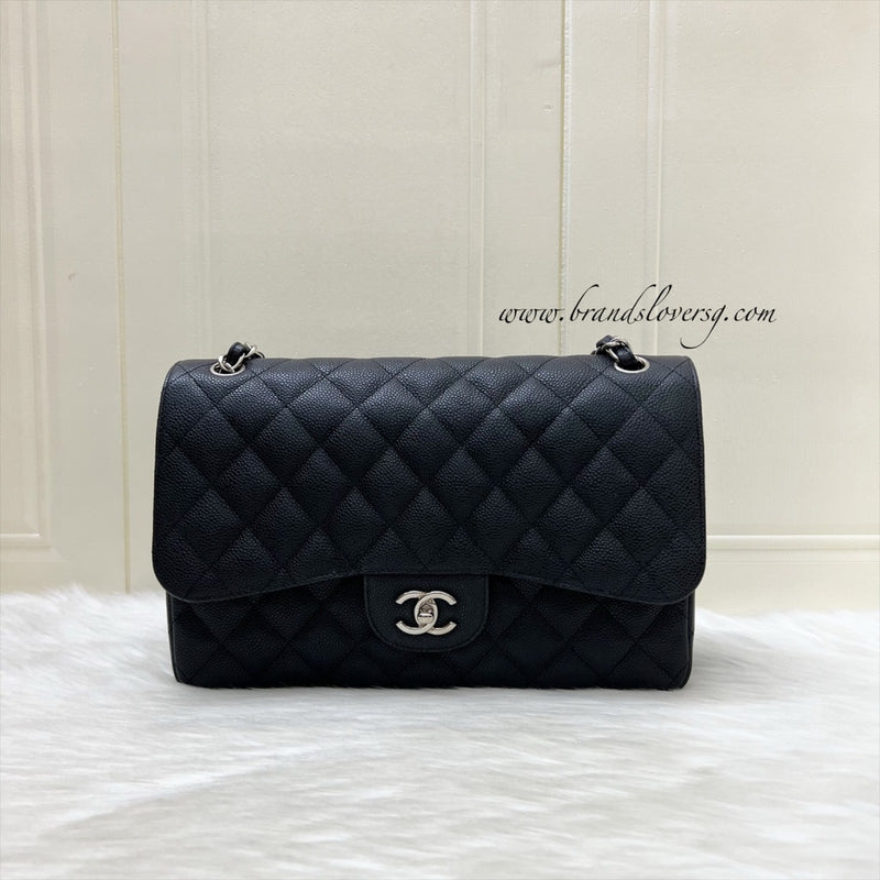 Chanel Jumbo Classic Flap CF in Black Caviar and SHW
