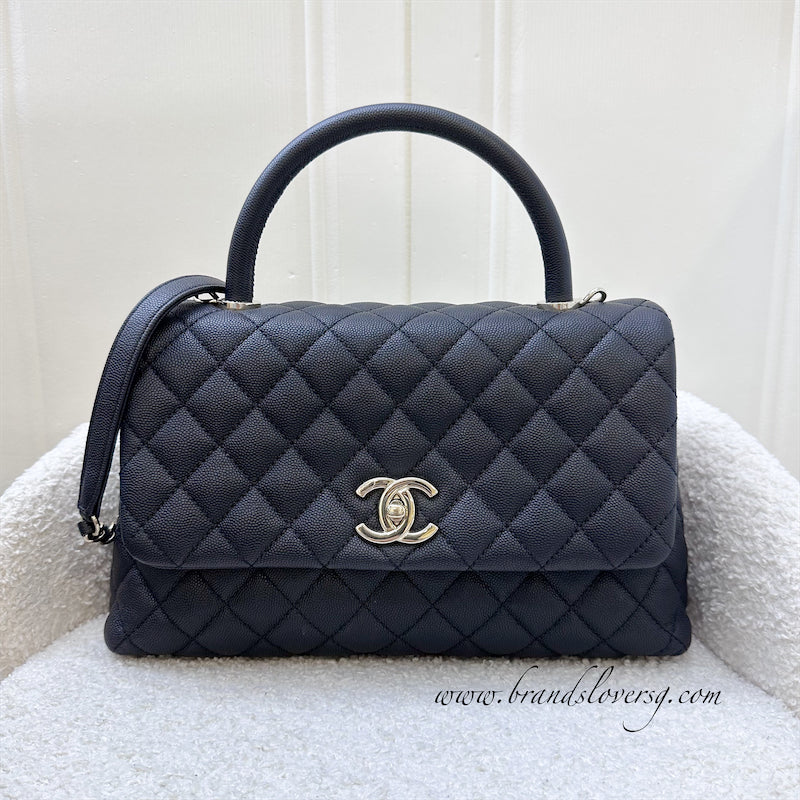 Chanel Medium 29cm Coco Handle Flap in Black Caviar and LGHW