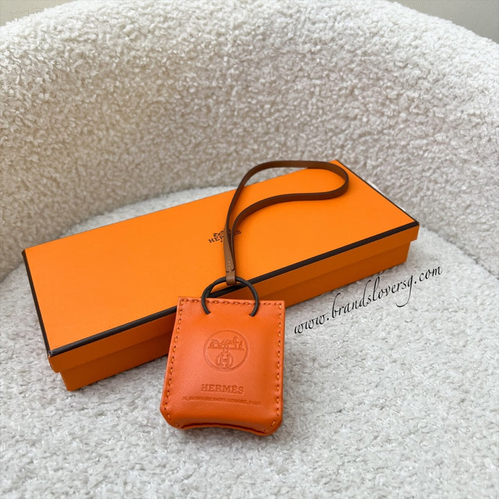 Hermes Shopping Bag Charm in Orange Swift Leather – Brands Lover