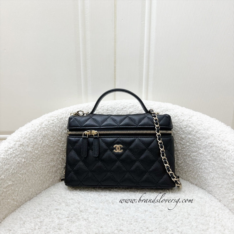 [Brand New July 2025] Chanel 25B Vanity / Clutch with Chain (LP Style Bag) in Black Caviar and LGHW