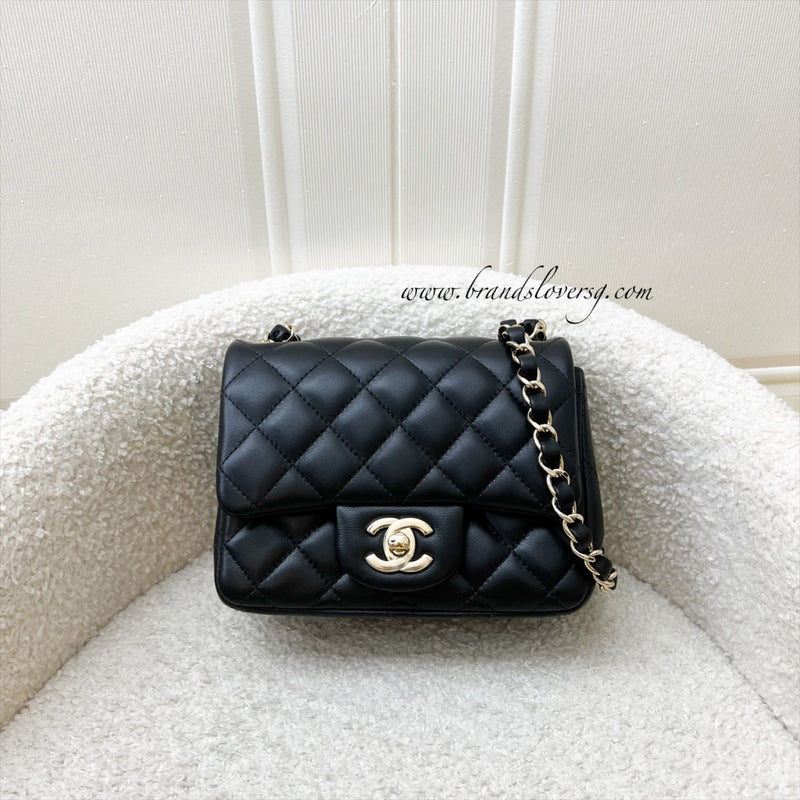 Chanel Classic Square Mini Flap in Black Lambskin and LGHW (Model: A35200)