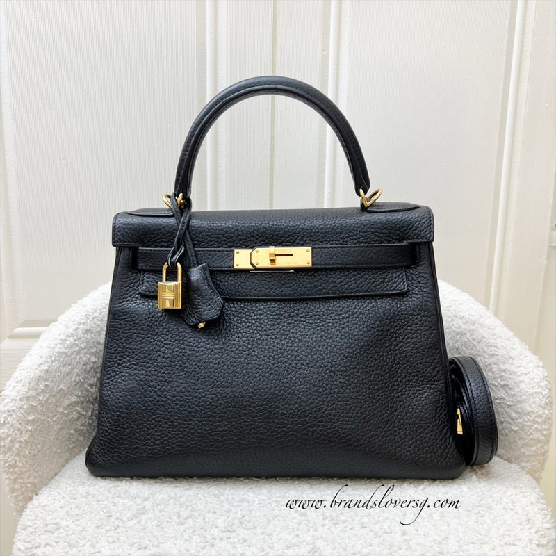 Hermes Kelly 28 in Noir Black Togo Leather and GHW
