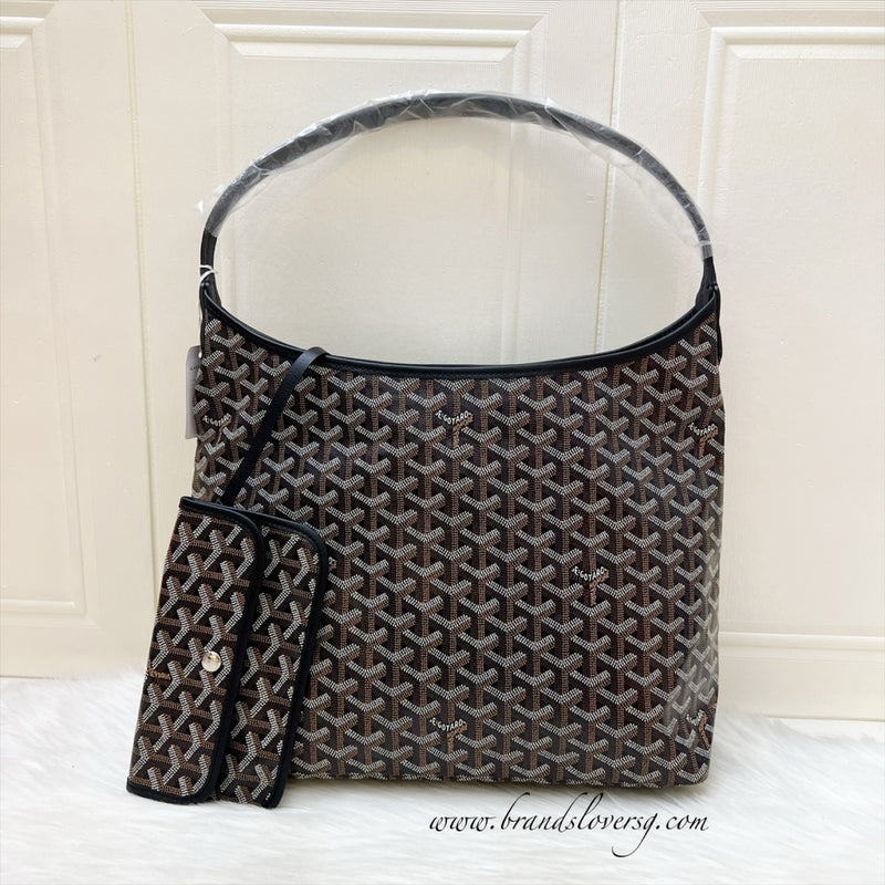 [June 2025] Goyard Boheme PM Hobo Bag in Black Signature Goyardine Canvas