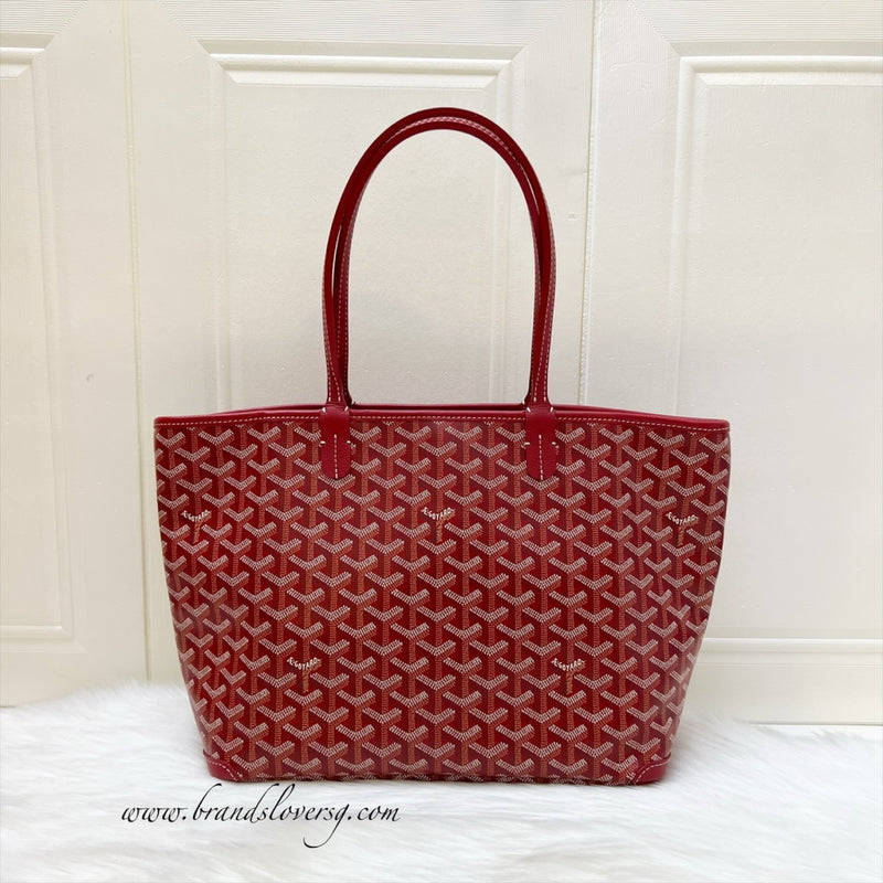Goyard Artois PM Tote in Dark Red Rouge Signature Goyardine Canvas