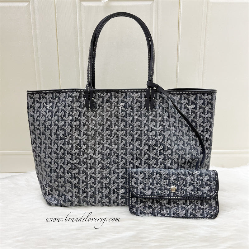 Goyard Saint Louis PM Tote in Gris Grey Goyardine Canvas