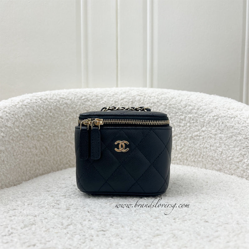 Chanel Mini Cube Vanity in Black Caviar and GHW