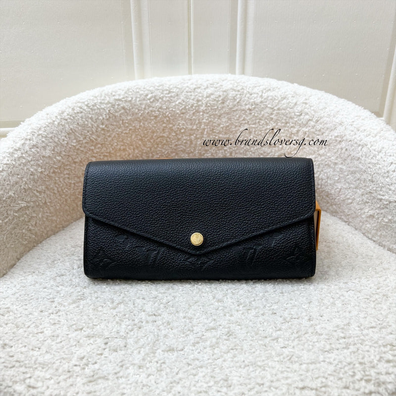 LV Sarah Long Wallet in Black Empreinte Leather and GHW