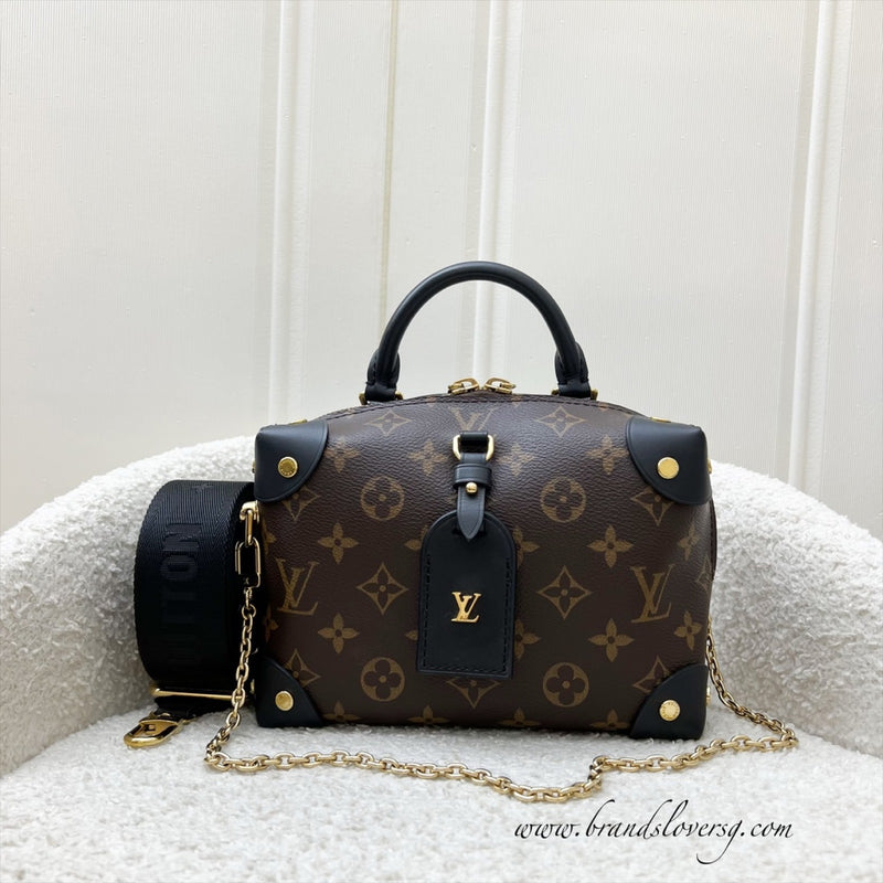 Louis Vuitton Petite Malle Souple in Monogram Canvas, Black Leather Trim and GHW