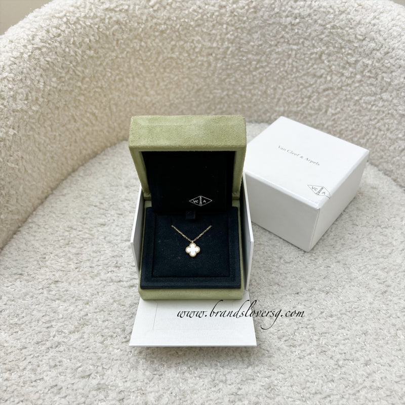 Van Cleef & Arpels VCA Sweet Alhambra Pendant Necklace with Mother of Pearl MOP in 18K Gold (Extended Length) (Ref: VCARF69100)