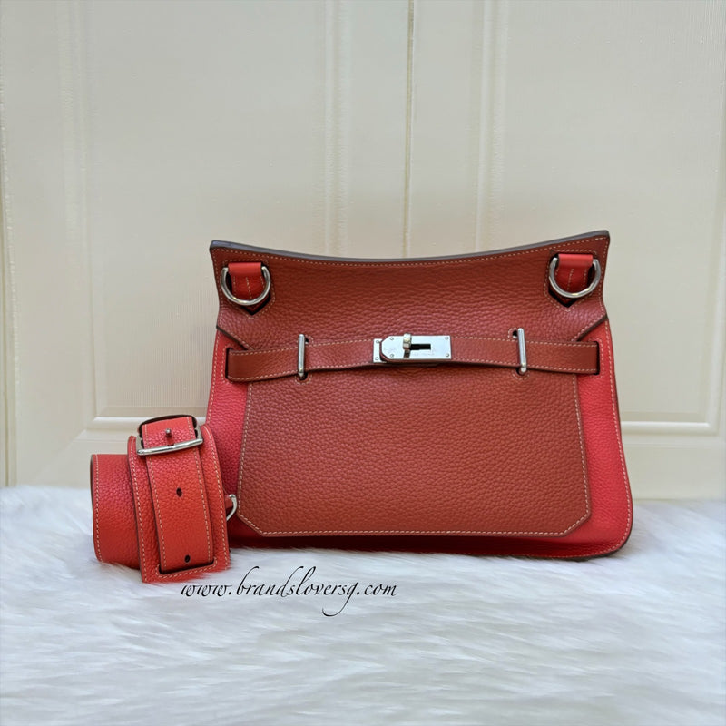 Hermes Jypsiere 31 in Coral / Red Leather and PHW