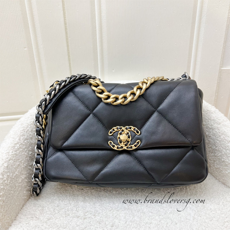 Chanel 19 Small Flap in Black in Lambskin and 3-Tone HW