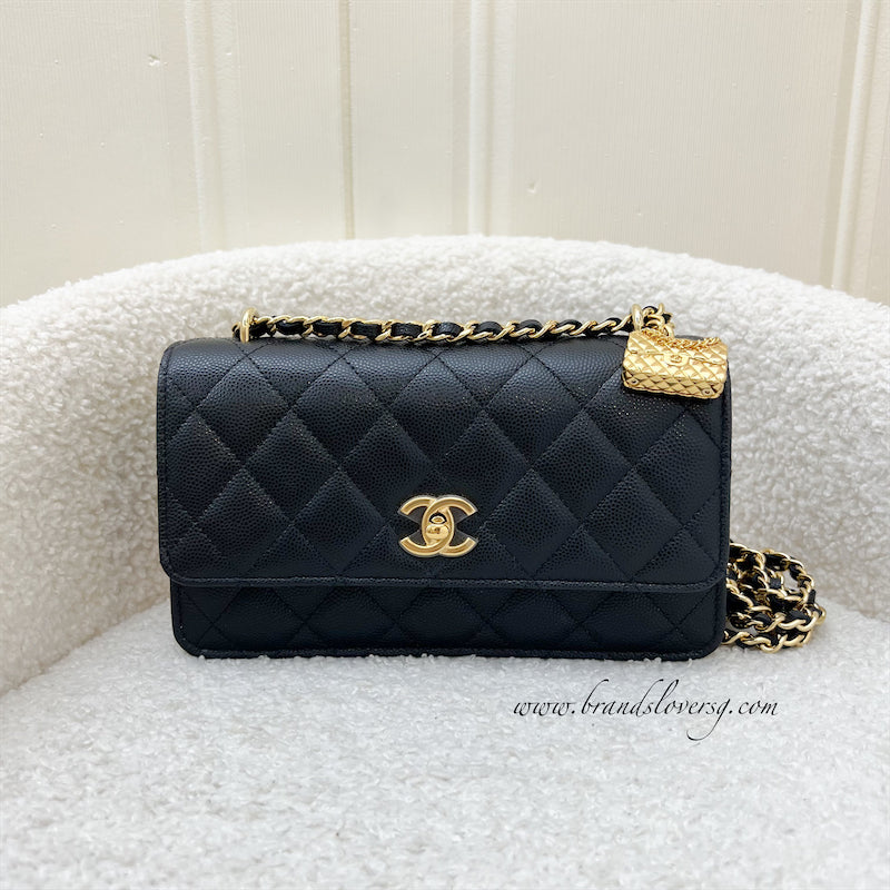 Chanel 23S Wallet on Chain WOC in Black Caviar and GHW