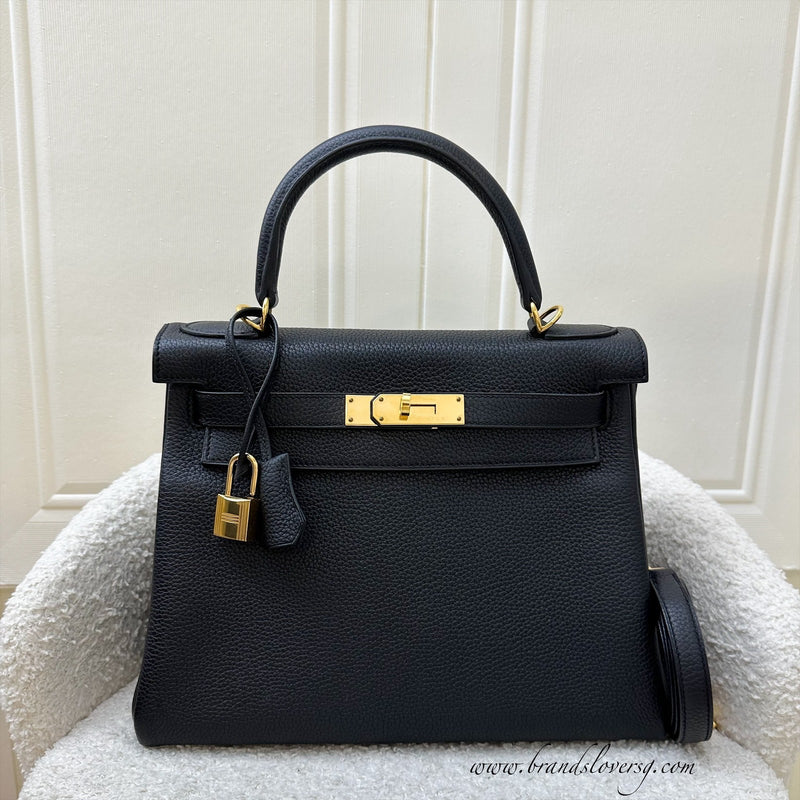 Hermes Kelly 28 in Noir Black Togo Leather and GHW