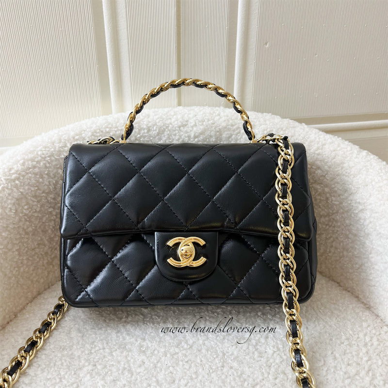 chanel flap with top handle bag