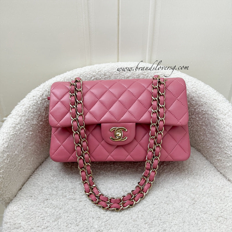 Chanel Small Classic Flap CF in 21A Light Pink Lambskin and LGHW