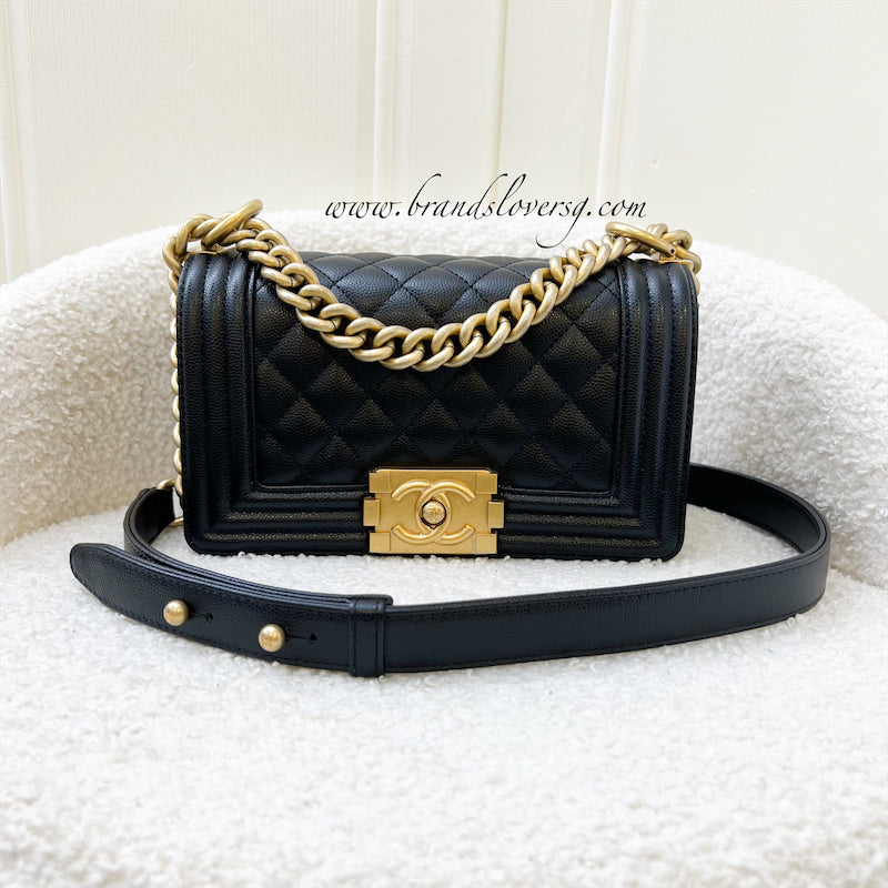 Chanel Small 20cm Boy Flap in Black Caviar and AGHW