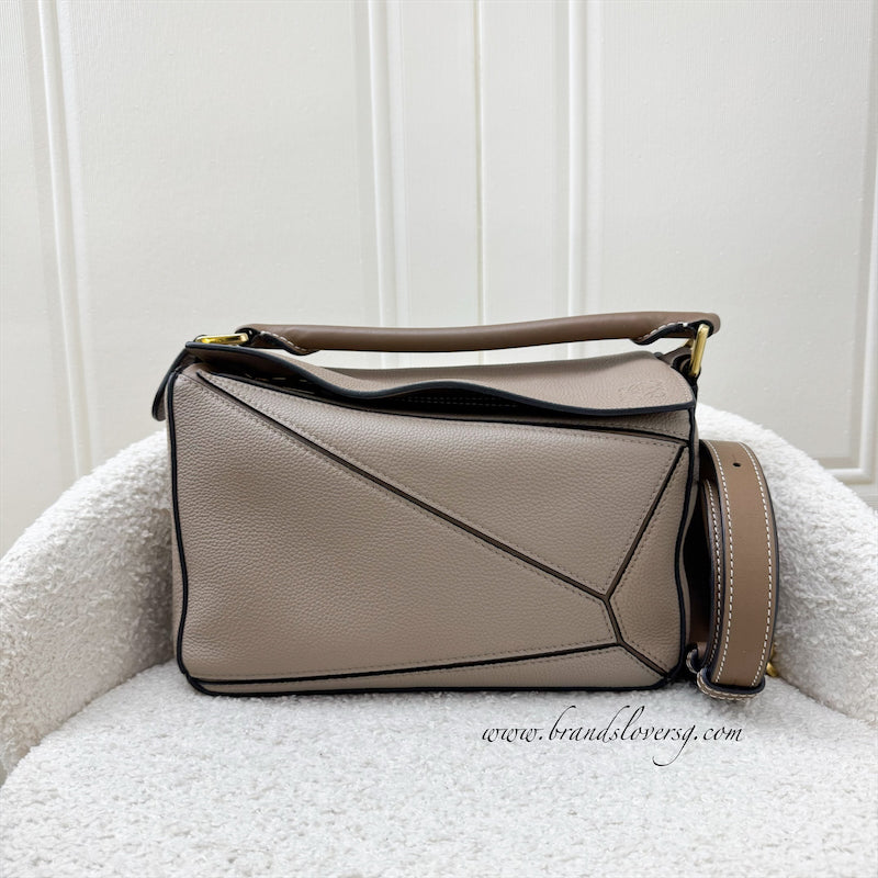 Loewe Small Puzzle Bag in Sand / Mink Calfskin and GHW