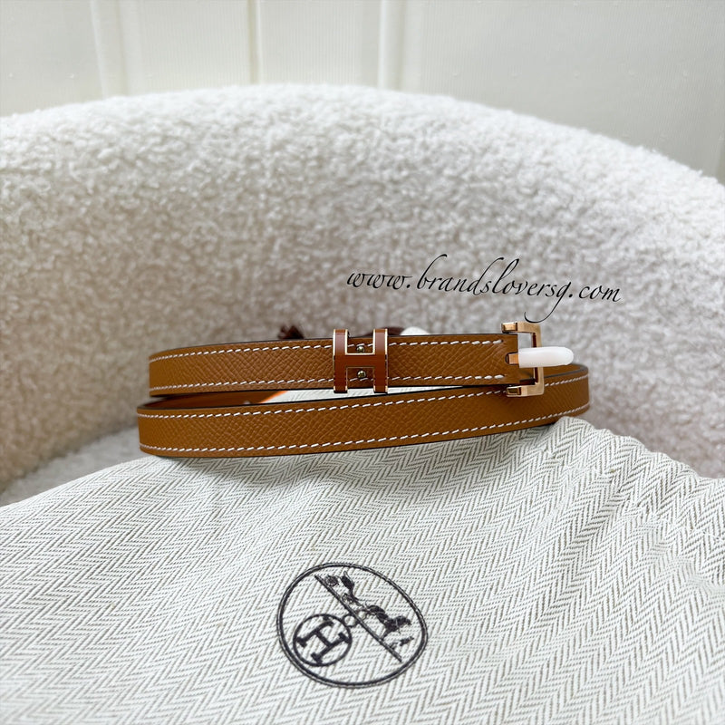 Hermes Pop H Belt in Gold Epsom Leather and GHW Sz 75