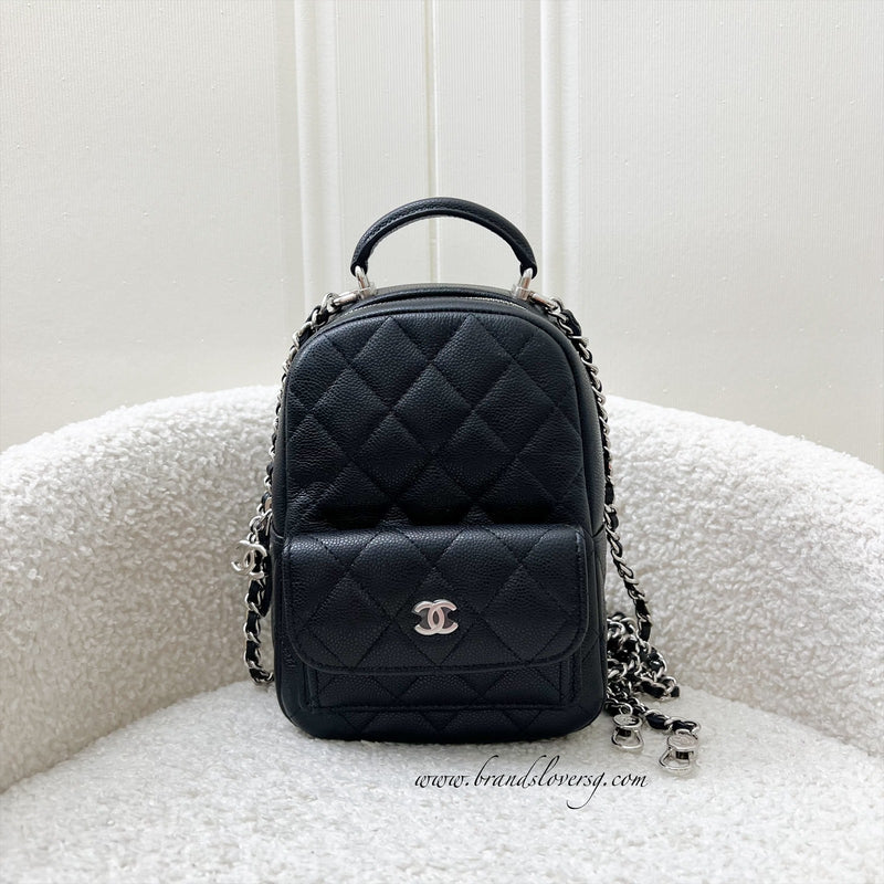 Chanel 24C Classic Mini Backpack in Black Caviar and SHW