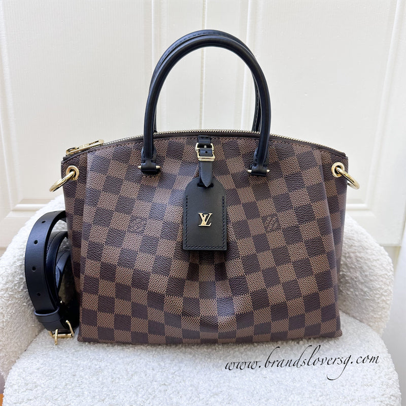 LV Odeon Tote PM Black in Damier Ebene Canvas and GHW