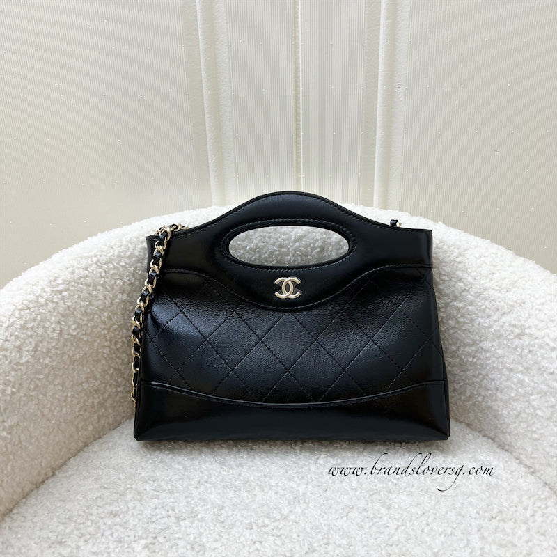 Chanel Nano 31 Clutch with Chain in Black Calfskin and LGHW