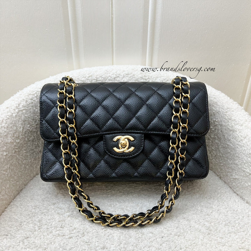 Chanel Small Classic Flap CF in Black Caviar and GHW